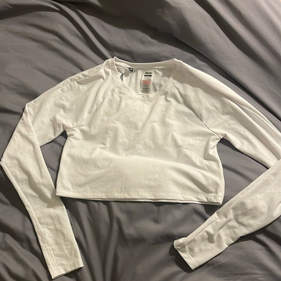 GYMSHARK LONG SLEEVE CROP TOP WHITE SIZE XS - Picture 4 of 9